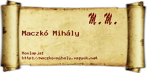 Maczkó Mihály névjegykártya
