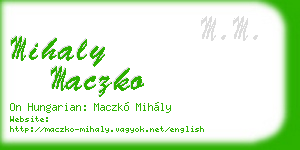 mihaly maczko business card